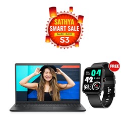 Picture of Dell Laptop D560865WIN9B INS 3520 Ci5 1235U|8GB DDR4|512GB SSD|Windows 11|Microsoft Office|15.6 Inch|Black + Fire Bolt Ninja Pro Smart Watch